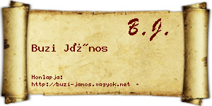 Buzi János névjegykártya