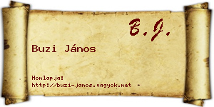 Buzi János névjegykártya